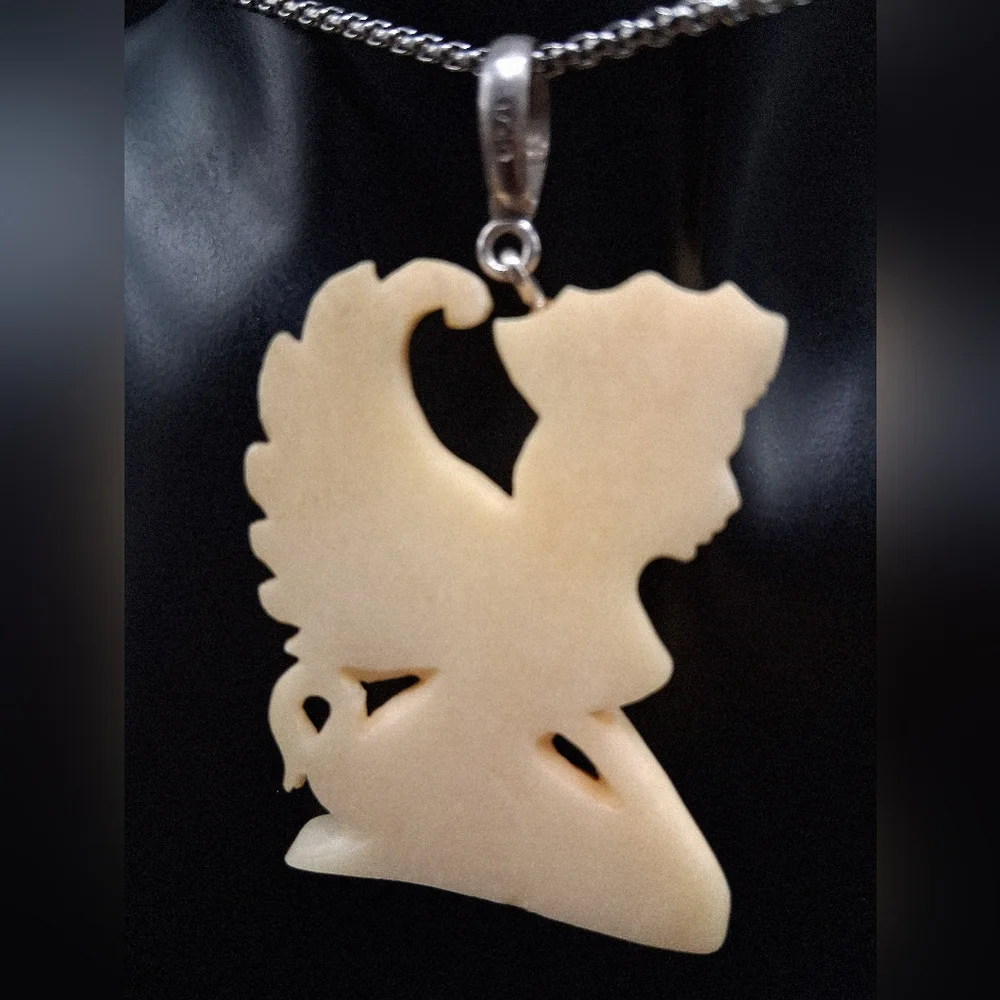 🔥Balinese Hand Carved Pendant on 24 Inch Stainless Steel Chain